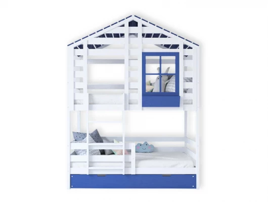 Двухъярусная кровать домик Велес Арт Кидс Лэнд №48 со спальным местом