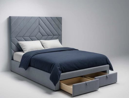 Мягкая кровать Вена с 2 ящиками