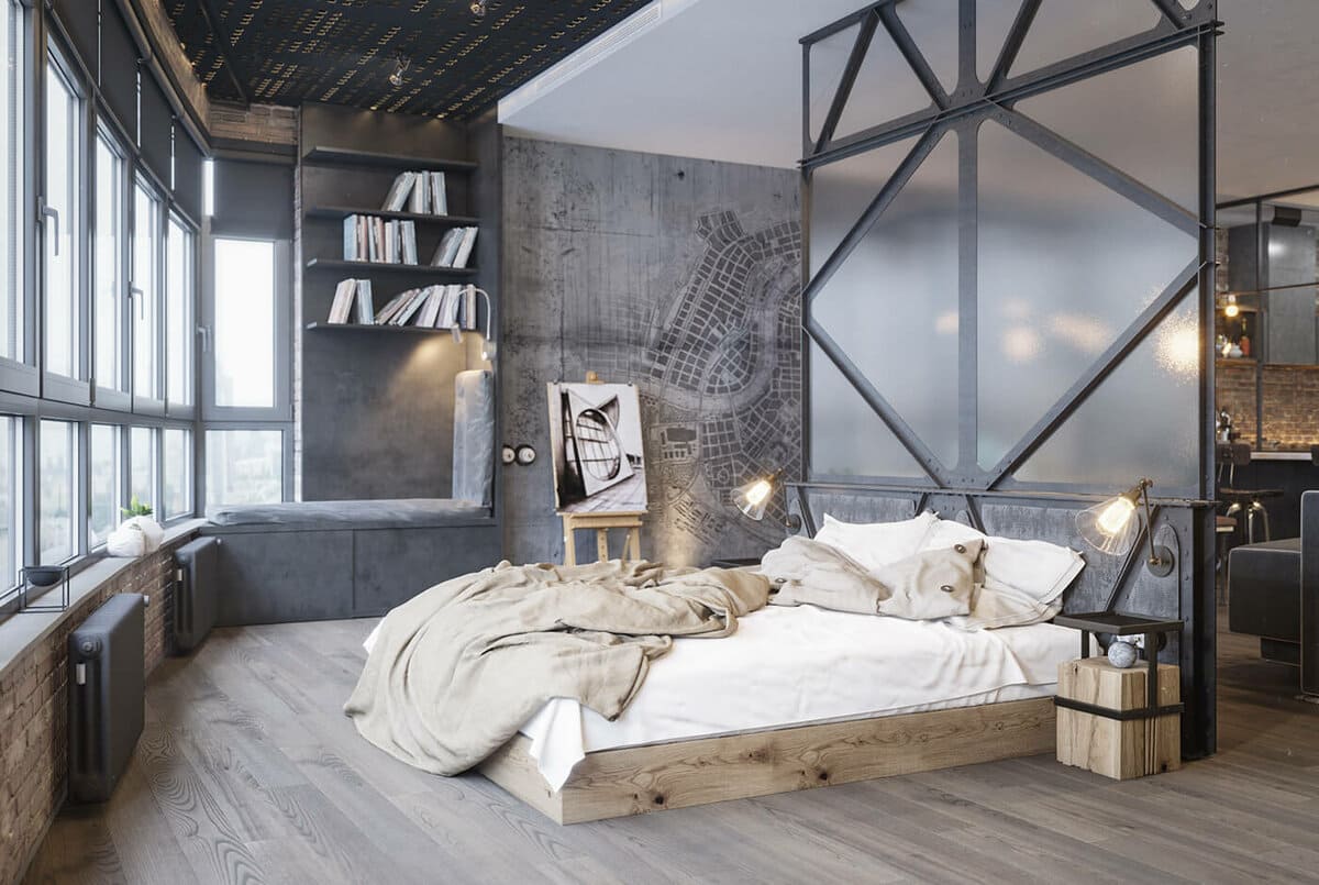 Спальни в стиле Лофт - Дизайн спальни Лофт